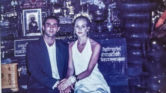 Robbie and Virginia Giuffre on their wedding day, 10 days after meeting in Thailand in 2002.