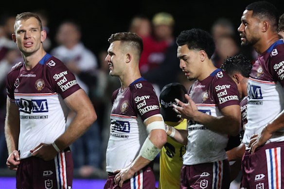 Manly have dropped out of the top eight after losing consecutive matches.