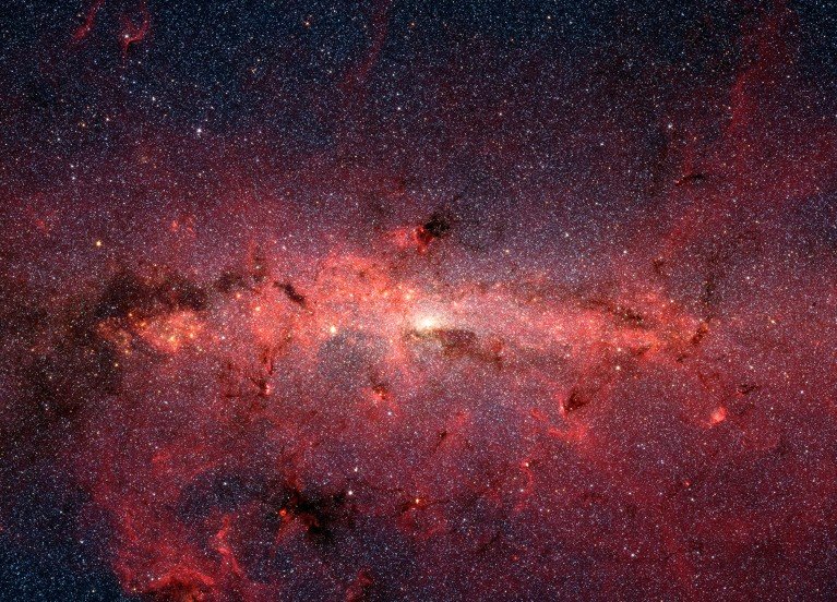 Clouds of dust and gas visible in the center of the Milky Way according to images from NASA's Webb telescope.