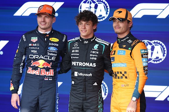 Mercedes' Kimi Antonelli took another pole position, ahead of Red Bull's Max Verstappen and McLaren's Lando Norris.