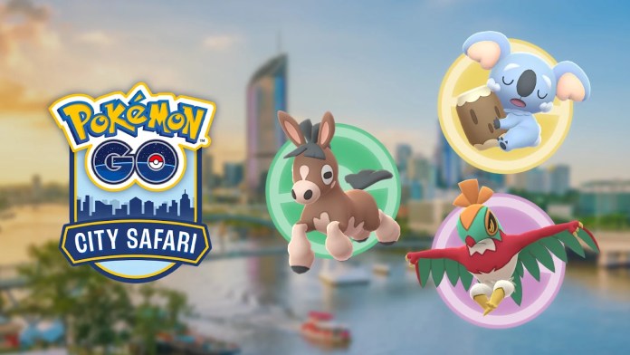 Pokémon Go City Safari with three special Pokémon available.
