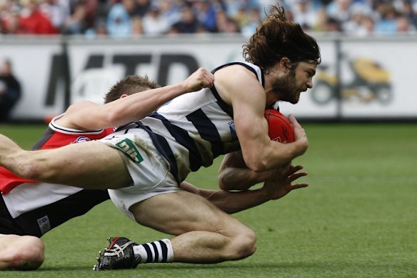 Former Geelong defender Max Rooke is the lead plaintiff in a class action against the AFL.