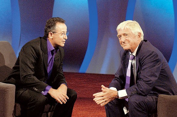 Andrew Denton interviews Michael Parkinson on his interview series, Enough Rope.