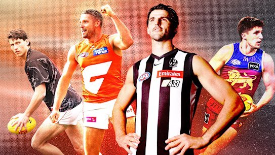 Bomber Archie Perkins, Giant Jesse Hogan, Magpie Scott Pendlebury, and Lion Zac Bailey are just some of the players to watch this off-season.