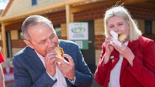 Labor candidate Georgia Tree with Premier Roger Cook. 