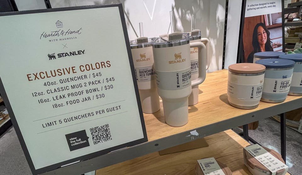 A few 40oz. 'Quenchers', the Stanley insulated steel tumblers, remain at a Target store...