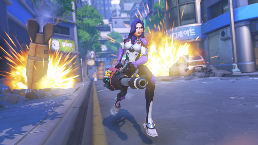 D.Mon running into battle without her mech.