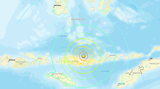 A powerful earthquake hit off the coast of Indonesia at 7.58am on Saturday.