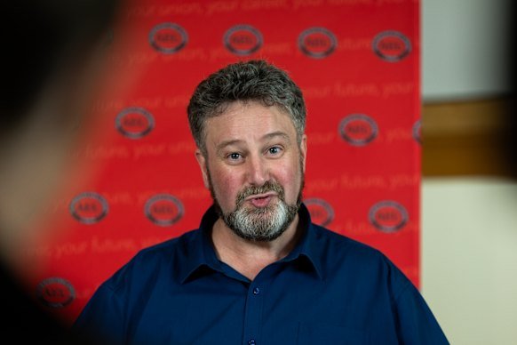 AEU Victorian branch president Justin Mullaly.