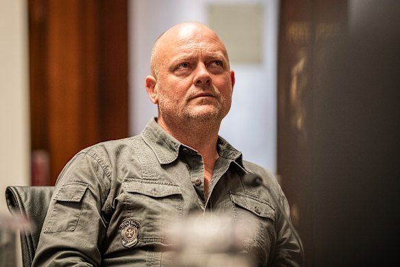 Sam Gibson recounts his abuse at the inquiry on Monday.