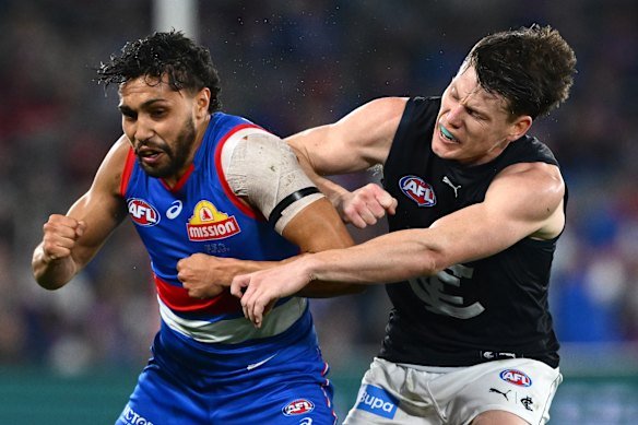 All square: The Bulldogs and Blues played out a draw.