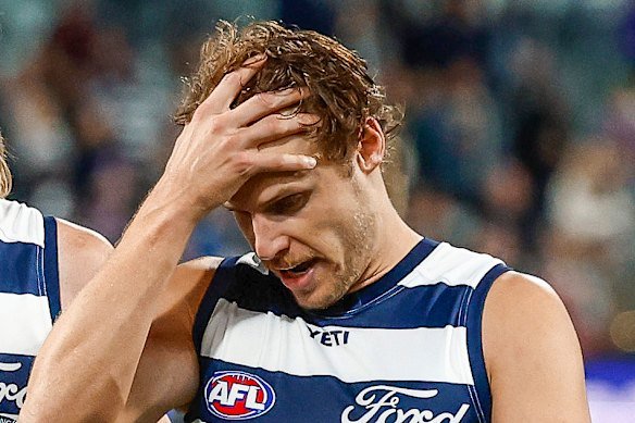 Geelong’s Jake Kolodjashnij.