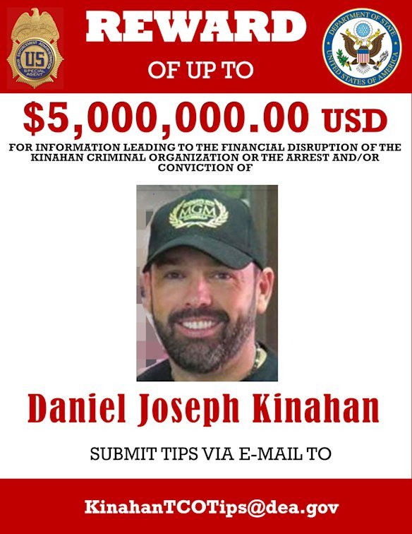 A reward poster issued US authorities in 2022.