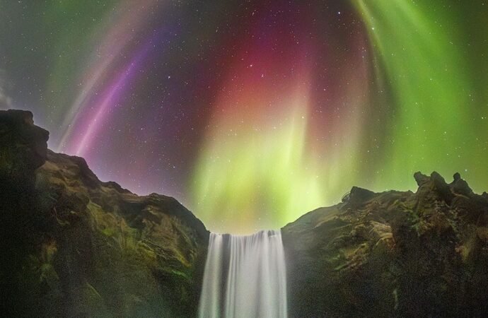 APOD: 2026 August 27 – Colorful Aurora over an Icelandic Waterfall – NASA Science