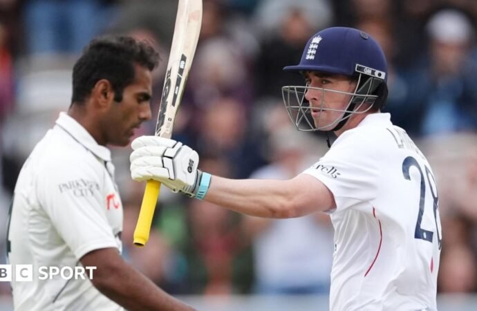 England vs Pakistan: Dan Lawrence impresses as weather disrupts second Test at Lord’s