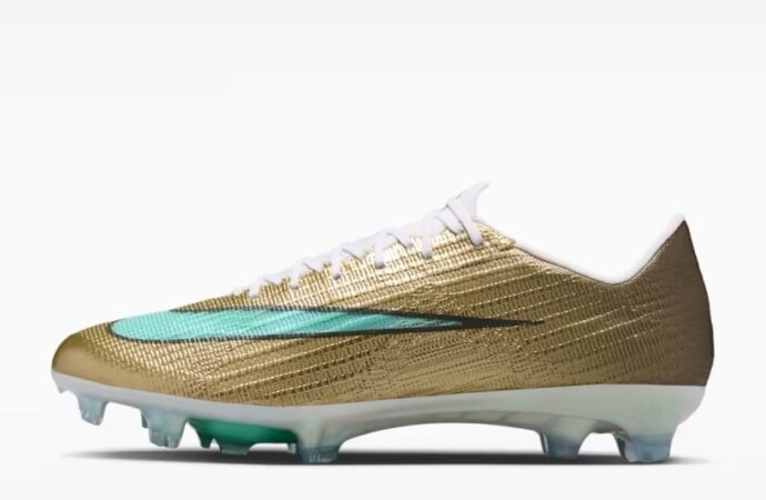 French Soccer Star Kylian Mbappé Debuts New Golden Nike Cleats on Heels of World Cup Golden Boot Award Win