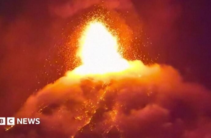 Guatemala volcano eruption sends lava spewing into the air