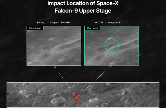 Here Are the First Images of the Crater Left on the Moon by SpaceX’s Rocket
