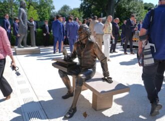 Inside Trump’s remake of the White House Rose Garden. First a stone patio, then statues