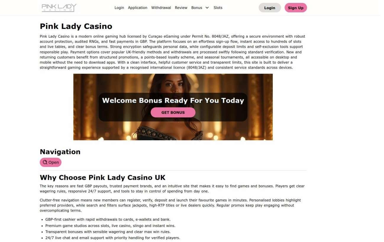 Pink Lady Casino No Deposit Bonus In United Kingdom: Availability, Limits, And Terms