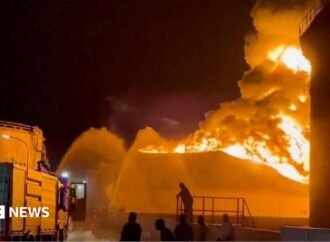 Libya oil refinery fire: Firefighters battle huge blaze after drone attack