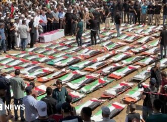 Mass funeral in Gaza for 112 Palestinians killed in 2023 Israeli strike