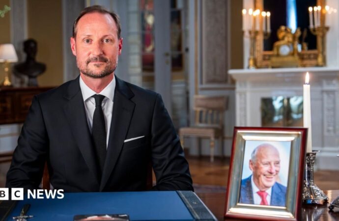 Norway’s Haakon remembers ‘my dear father’ in first speech as king