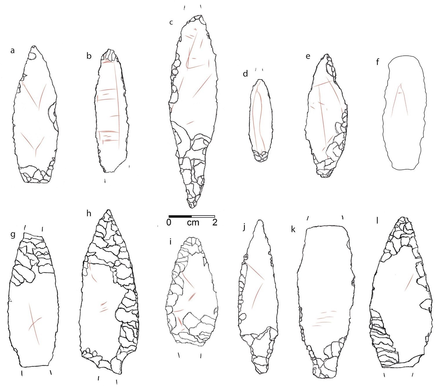 All 12 known incised obsidian arrowheads from Tepecik-Çiftlik. Credit: Vinet and Guilbeau 2026