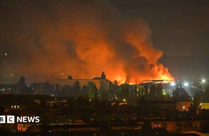 Russia launches ballistic missile and drone strike on Kyiv