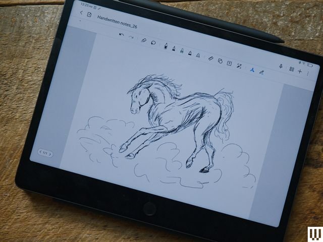 Image may contain: Computer, Electronics, Art, Drawing, Tablet Computer, Animal, Horse, Mammal, and Computer Hardware