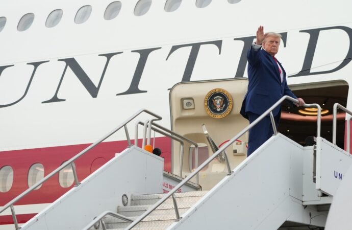 The Latest: Trump says he was taken off Air Force One last month due to threat