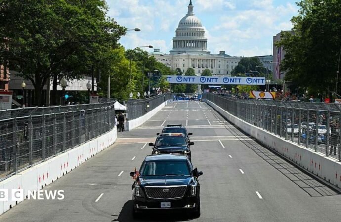 Trump arrives at high-speed IndyCar race through Washington’s streets