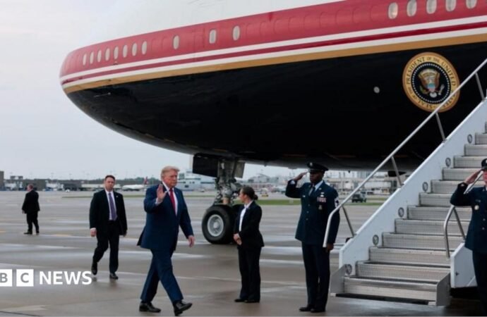 Trump says he switched planes after Nato summit because of possible threat