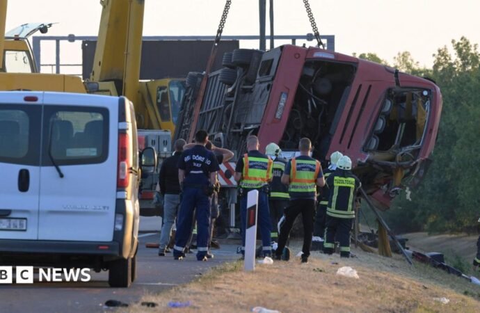 Twelve killed as Polish bus veers off Hungarian motorway