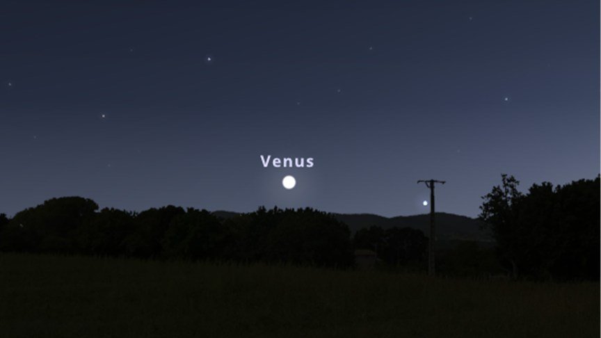 A screenshot of where Venus will be in the middle of September.