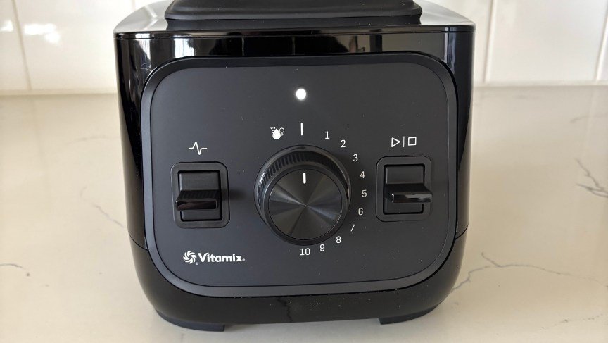 A close-up on the Vitamix VX1 blender's dials and switches.