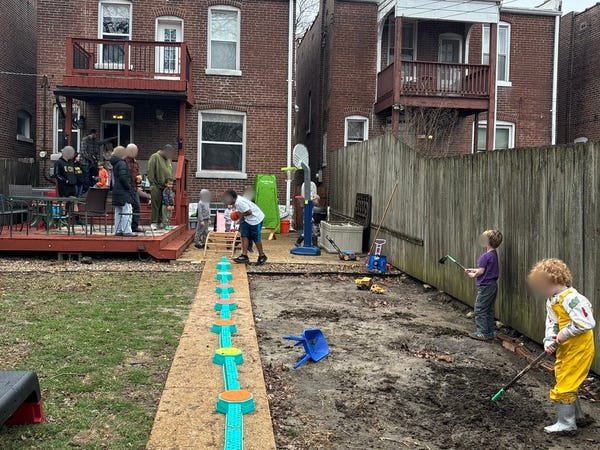We skipped the expensive birthday venue. Our muddy backyard was better for 90 kids.