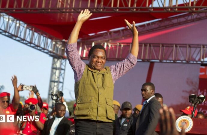 Zambia elections: Hakainde Hichilema re-elected president with 60% of the vote
