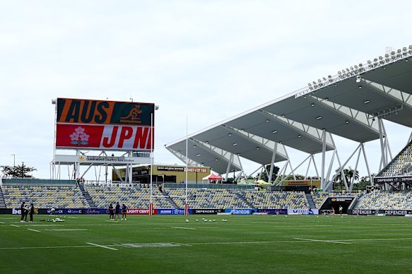 General view ahead of the International Test Match between Australia Wallabies and Japan at Queensland Country Bank Stadium.