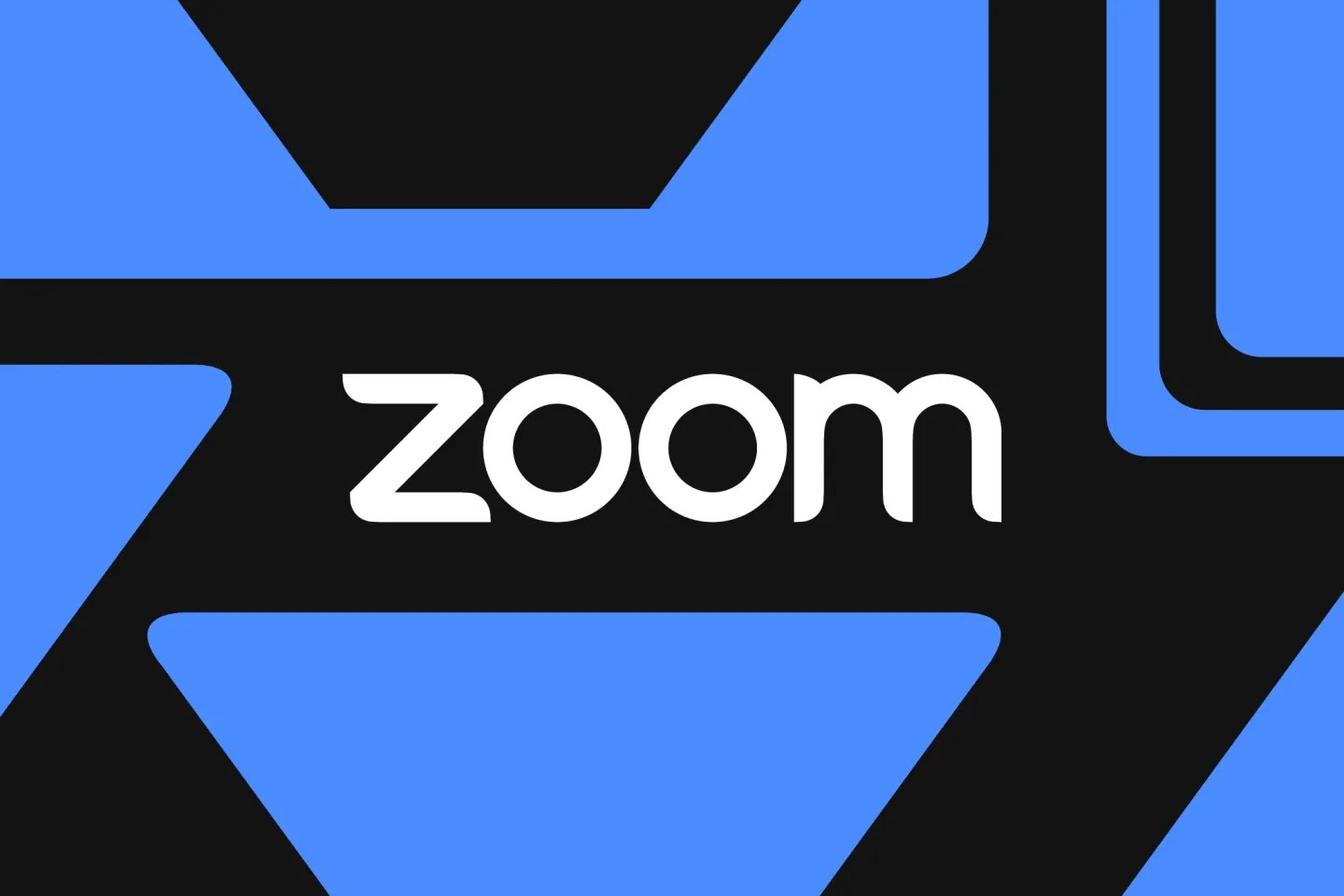 An image showing Zoom’s logo on a blue and black background