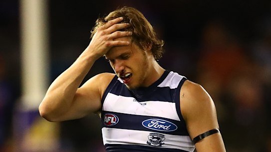 Geelong player Jake Kolodjashnij is the player at the centre of the club’s concussion drama.