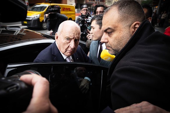 Alan Jones arrives at Downing Centre.