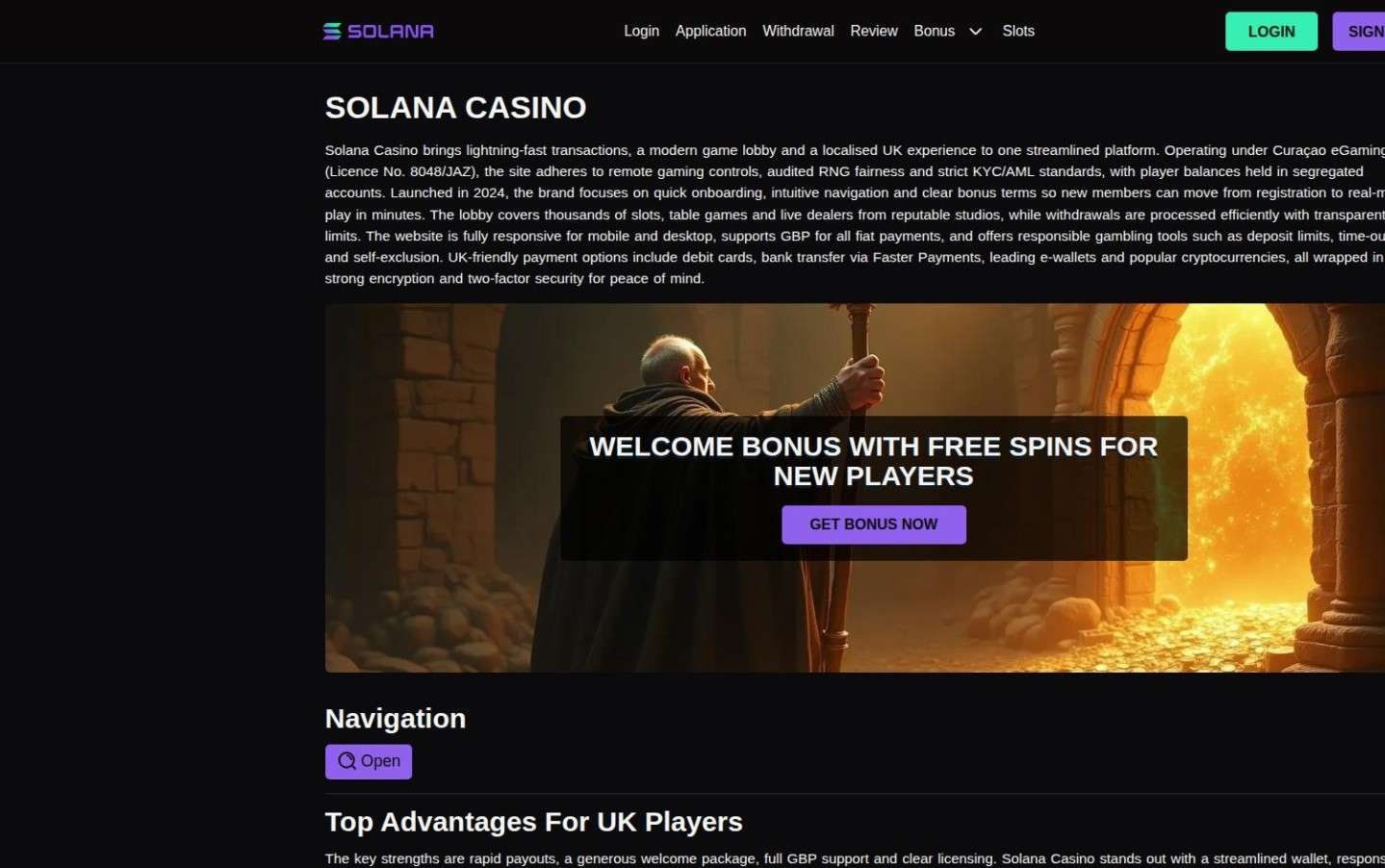 Solana Casino Registration And Login Steps For Players In The United Kingdom  