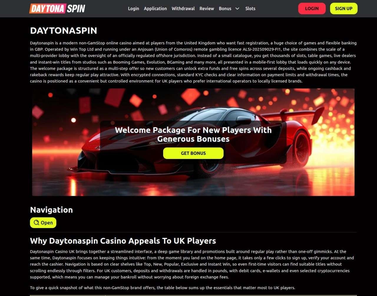 Daytonaspin Welcome Bonus In United Kingdom: Wagering Requirements, Terms, And Eligibility