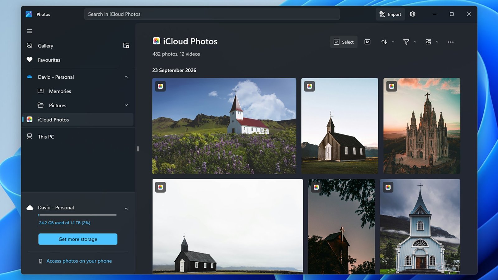 Screenshot of Apple Photos on Windows