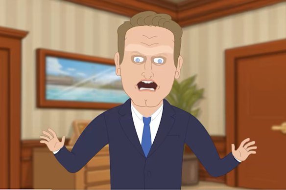 A cartoon version of Liberal MP Andrew Hastie is repeatedly called a “traitor”.
