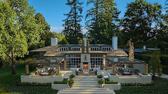 The main lodge building has been extended, with additional indoor and outdoor areas.