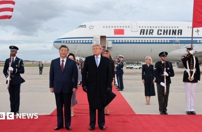 A red carpet and military flyover – How Trump welcomed Xi