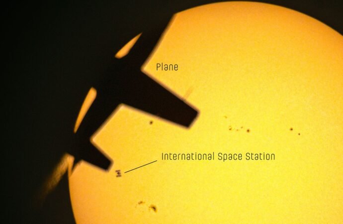 APOD: 2026 September 22 – Chance Triple Alignment: Plane, Space Station, Sun – NASA Science