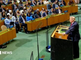 American power, AI and a walkout – key moments from Trump’s UN speech